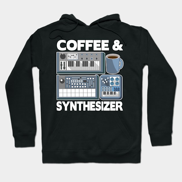 Analog Modular Synthesizer and Coffee Synth Vintage Retro Hoodie by Kuehni